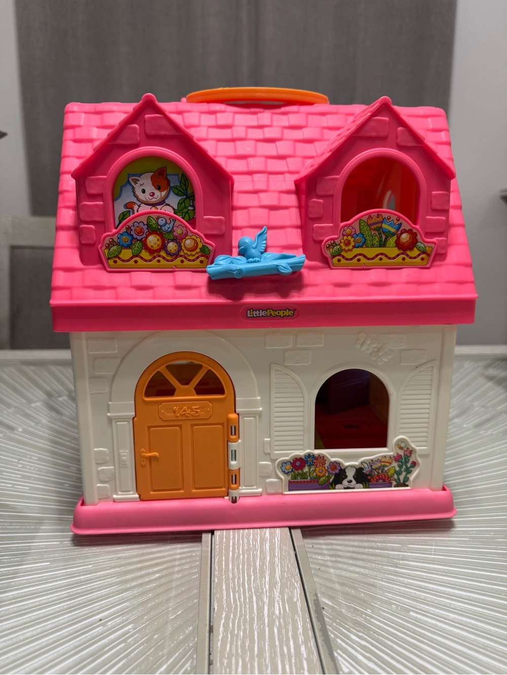 Vintage Fisher Price Little People Pink Dollhouse Home Sweet Home